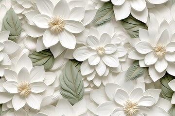 White flowers große Blumen(Bio Jersey)